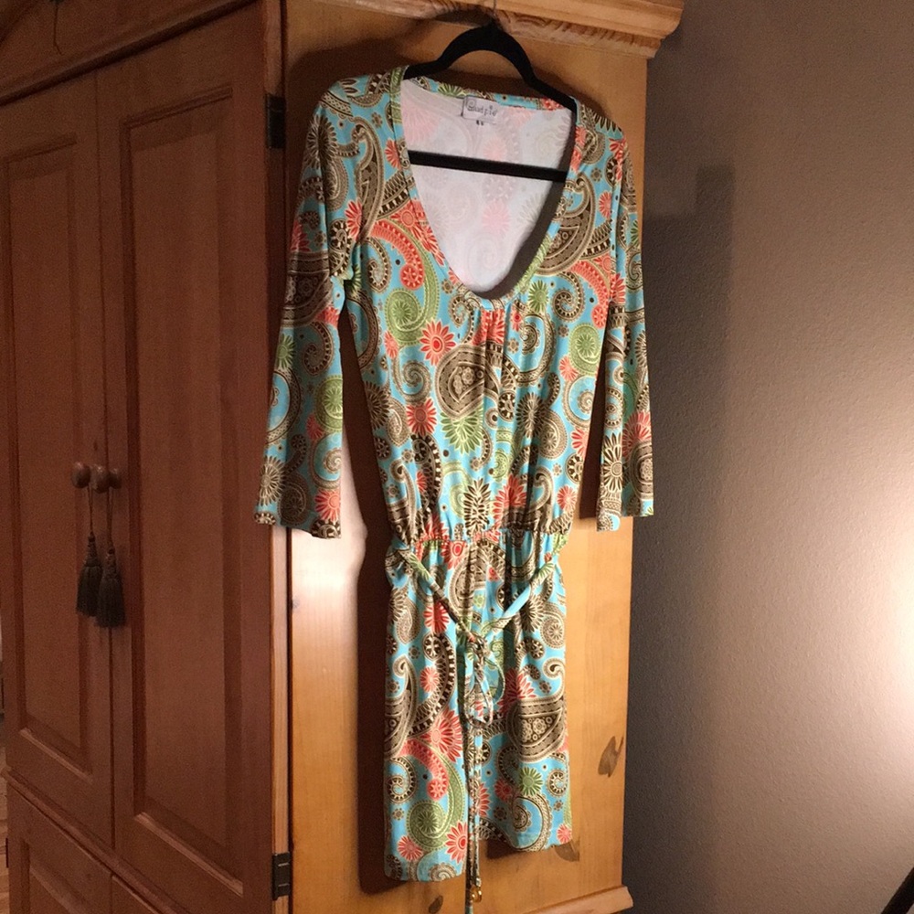 Mud Pie Retro Look V-neck Dress